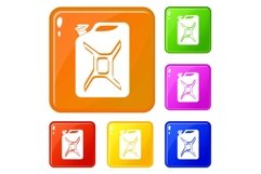 Canister icons set vector color Product Image 1