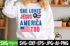 She Loves Jesus America Too SVG Design,Jesus SVG Design Product Image 1