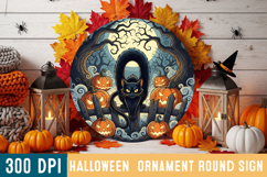 Halloween Round Sign Design PNG Perfect for Spooky Season Product Image 1