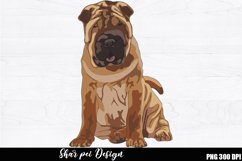 Shar pei Sublimation, Shar pei PNG design Product Image 1
