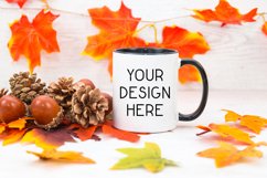 Mug Mockup 11 Oz Blank White Coffee Cup Black Handle Fall Product Image 1