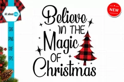 Believe In The Magic Of Christmas Svg, Buffalo Plaid Svg Product Image 2