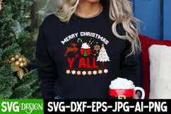 Merry Christmas Y'all SVG Design ,Merry Christmas SVG Product Image 2