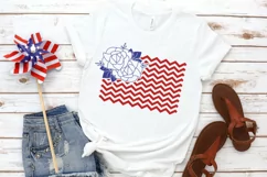 Floral American Flag SVG DXF PNG Cut File Product Image 2