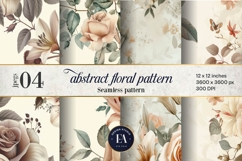Beige floral Seamless Digital Paper, floral digital paper Product Image 1