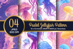 Magical Jellyfish Seamless Pattern, Fantasy Jelly paper Product Image 1