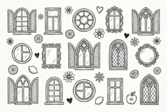 Hand Drawn Architectural Windows Product Image 1