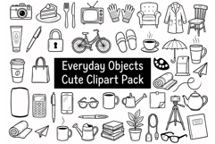 Hand Drawn Everyday Objects Clipart Product Image 1