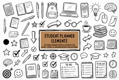 Hand Drawn Student Planner Clipart Product Image 1