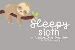 Sleepy Sloth, Handwritten Font Duo - Free Font of The Week Product Image 1