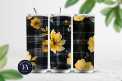 Floral Plaid Texture Digital Paper | Flowers cheque Product Image 2