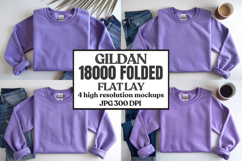 Gildan 18000 Sand Folded Flat Lay Mockups Product Image 1