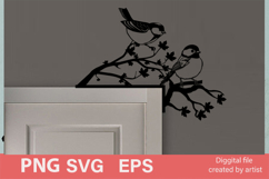 Titmouse door corners SVG, bird golok door corner SVG, bird Product Image 1