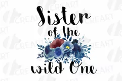 Wild One navy blue and blush floral shirt png, family shirt Product Image 16