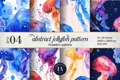 Magical Jellyfish Seamless Pattern, Fantasy Jelly paper Product Image 1