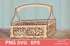 Decorative box EPS SVG PNG, boho flower box EPS SVG PNG, Product Image 1