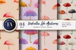 Hand-Painted Mushroom Umbrella Seamles Pattern Digital Paper Product Image 1