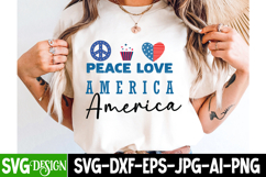 Peace Love America SVG Design,Peace Love America Sublimation Product Image 2