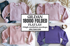 Gildan 18000 Sand Folded Flat Lay Mockups Product Image 1