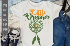 Little Dreamer Svg. Dreamcatcher Svg. Baby Bib Product Image 1