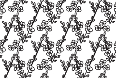 Line art botanical floral seamless pattern with small flower Product Image 1