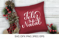 Feliz Natal lettering. Merry Christmas in Portuguese SVG Product Image 2