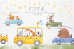 Cute baby illustrations. Animals with cars 15 PNG Files Product Image 1