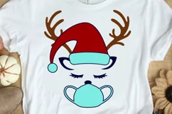 CHRISTMAS Mask SVG PNG EPS DXF Reindeer SVG Face Mask SVG Product Image 2