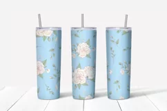 Delicate Roses sublimation design. Skinny tumbler wrap Product Image 3