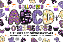 Halloween Alphabet png clipart, halloween letters doodle Product Image 1