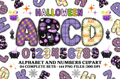 Halloween Alphabet png clipart, halloween letters doodle Product Image 1