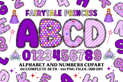 Fairytale Princess Alphabet png, fairytale letters doodle Product Image 1