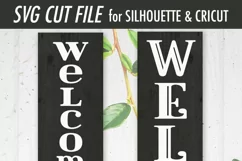 Welcome - Welcome To Our Home - Vertical Porch Sign SVG Product Image 3