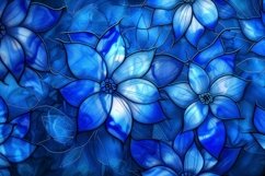 Blue Stained Glass Flower Background Wallpaper Product Image 1