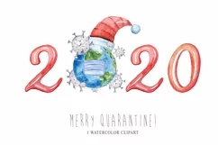 Covid christmas clipart. Virus and numbers 2020 Product Image 1