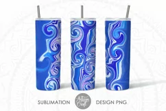 Blue swirl marble, 20 oz Tumbler sublimation Product Image 3