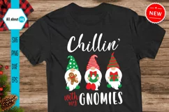 Chillin' With My Gnomies Svg, Christmas Gnomes Svg Product Image 3
