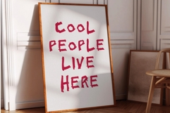 Cool People Live Here Print - Minimalist Room Decor Product Image 2
