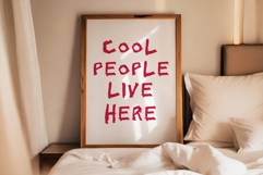 Cool People Live Here Print - Minimalist Room Decor Product Image 1