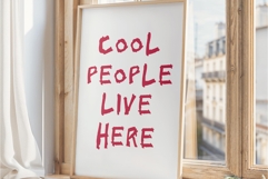 Cool People Live Here Print - Minimalist Room Decor Product Image 3
