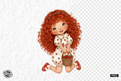 Summer Strawberry Girl Clipart Product Image 1