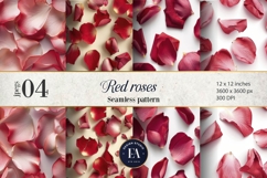 Rose Petals Pattern digital papers - Rose Flower Pattern Product Image 1
