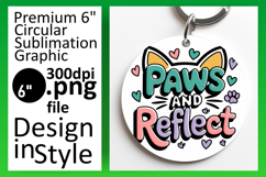 Creative Round Design Keychain Template , Cat Quote Product Image 1