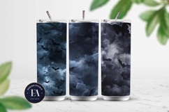 Bats Night Sky Pattern, Dark Gothic Bat Seamless Paper Product Image 2