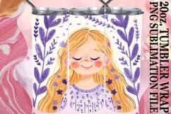 Floral Beauty Portrait Tumbler Wrap Sublimation 20oz Product Image 1