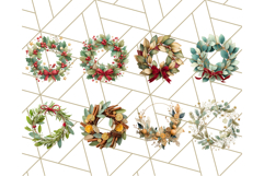 Christmas Wreath Clipart, Holiday Greenery PNG Illustrations Product Image 5