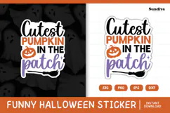 Funny Halloween Sticker | Cutest Pumpkin In The Patch Product Image 1