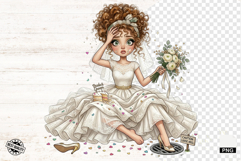 Cute Wedding Bride Clipart Product Image 1