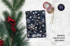 Navy Crystal Embroidery | Luxury Denim Fabric Texture Product Image 4