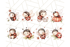 Adorable Ladybug Clipart PNG, Kawaii Cute Bug Illustrations Product Image 4